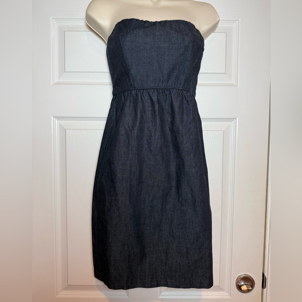 GAP Strapless Dark Indigo Denim Dress